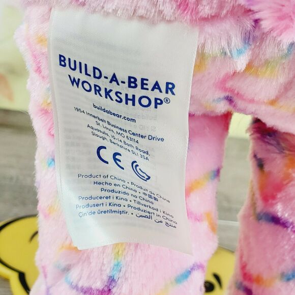 NWT Build A Bear Rainbow Smiles Condo Cub Plush Valentine's Day Hearts Pink BABW - Picture 5 of 6